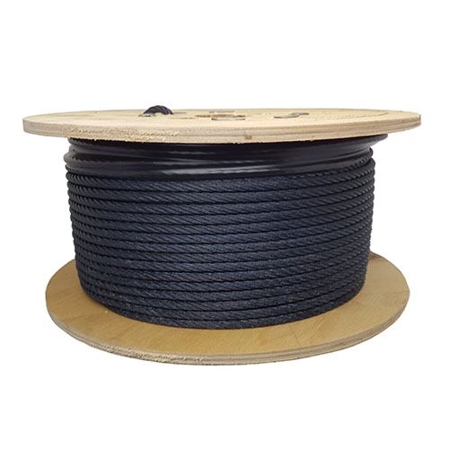 7x19 Galvanised Steel Black Wire Rope Reels | 3mm - 13mm