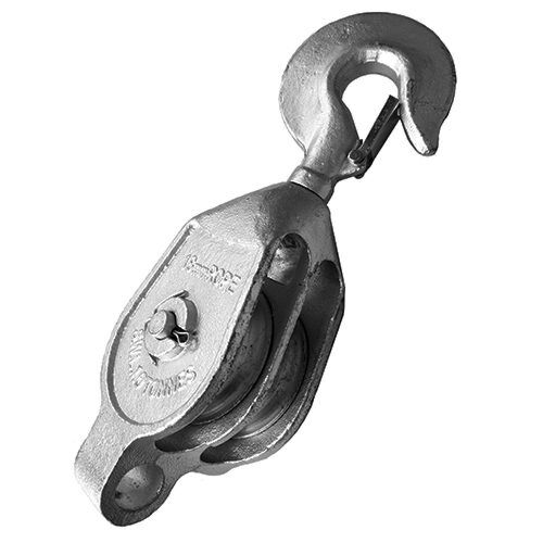 Steel Pulley Blocks With Double Sheave Wheel And Swivel Hook