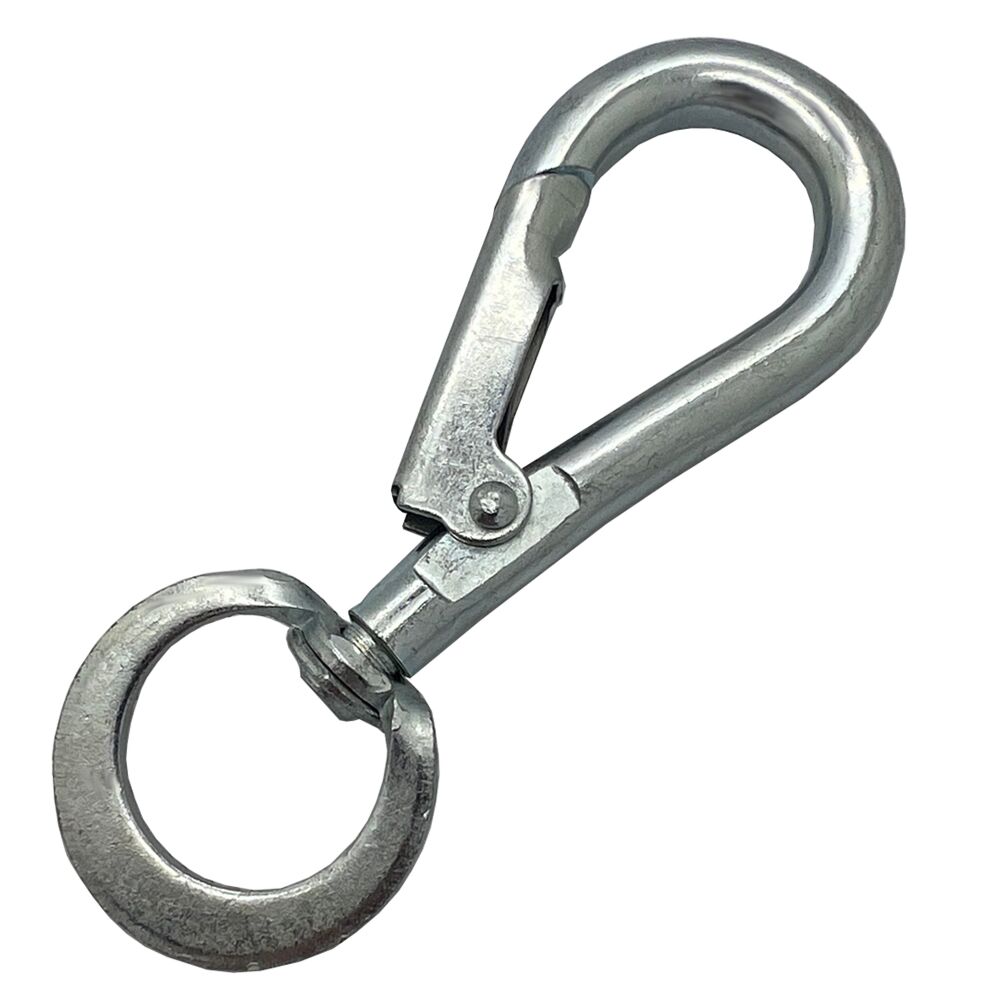 8mm BZP Spring Snap Hook to Swivel - 3-1/2