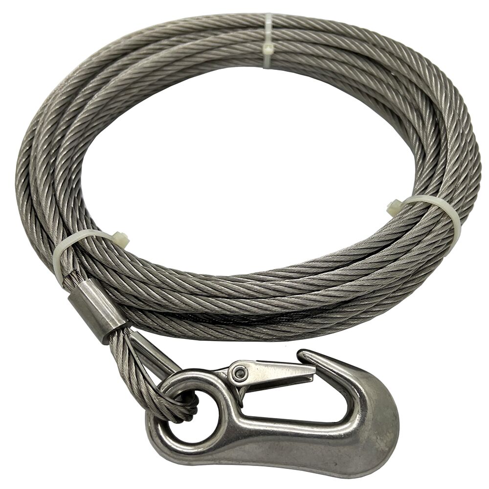 Stainless Steel Wire Rope with Fitted Winch Hook