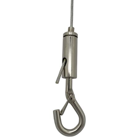 Steel Wire Hanging System Ceiling Clip with Adjustable Snap Hook — Hang and  Display
