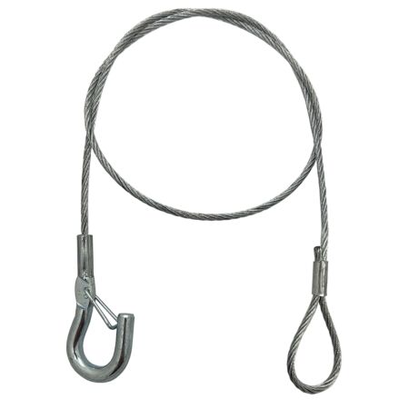 Stainless Steel Wire Rope Cable Slings Lanyard With Double Snap Hooks